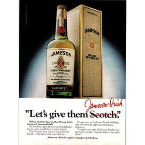 1981 Jameson Irish Whiskey Christmas Presentation Box Vintage Print Ad Wall Art